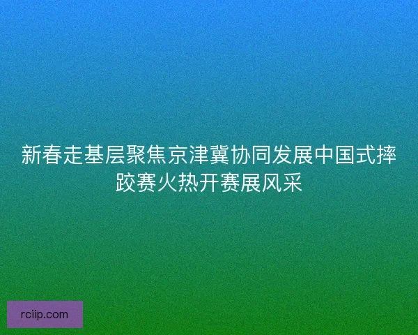 新春走基层聚焦京津冀协同发展中国式摔跤赛火热开赛展风采