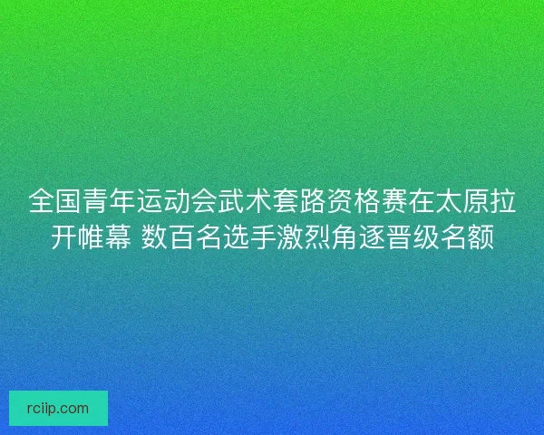全国青年运动会武术套路资格赛在太原拉开帷幕 数百名选手激烈角逐晋级名额